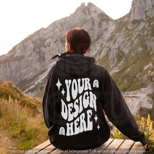 Black Hoodie Back Mockup | Gildan 18500 Hoodie Mockup | Oversized Hoodie Mockup, Black Hoodie ModelMockup, Hoodie Back Mockup, Trendy Mockup