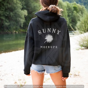 Black Hoodie Back Mockup | Gildan 18500 Hoodie Model Mockup | Sweatshirt Mockup, Black Hoodie Mockup, Model Mockup, Hoodie Back Mockup