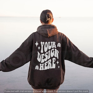 Dark Chocolate Hoodie Back Mockup | GILDAN 18500 Hoodie Mockup | Oversized Brown Hoodie Mockup, G185 Dark Chocolate, Hoodie Back Mockup