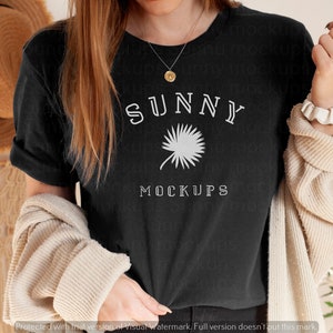 Black T-shirt Mockup, Model T-shirt Mockup, Boho T-shirt Mockup, Bella Canvas Black, Bella canvas model mockup, Bella Canvas 3001 black