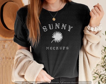 Black T-shirt Mockup, Model T-shirt Mockup, Boho T-shirt Mockup, Bella Canvas Black, Bella canvas model mockup, Bella Canvas 3001 black