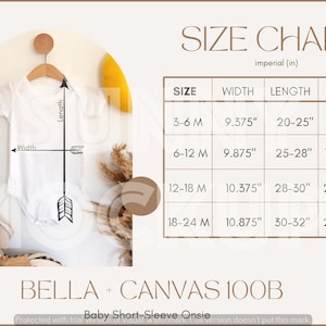 Tableau des tailles de la toile 100B Bella | Toile 100B Bella | Tableau des tailles pour bébés | Guide des tailles de toile Bella | Tableau des tailles des maquettes pour bébés, guide des tailles 100b