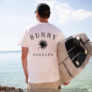 GILDAN 5000 WHITE Back T-shirt Mockup, Mens Gildan Mockup, Male Model T-shirt Back Mockup, Mens T-shirt Mockup, WHITE T-shirt Back mockup