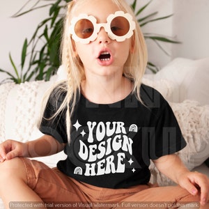 Kids T-shirt Mockup, Child T-shirt Mockup, Boho T-shirt Mockup, Model T ...