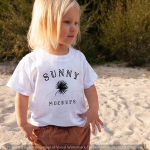 Bella Canvas 3001t White Mockup, Kids White T-shirt Mockup, Summer T-shirt Mockup, Toddler T-shirt Mockup, Child Model T-shirt Mockup