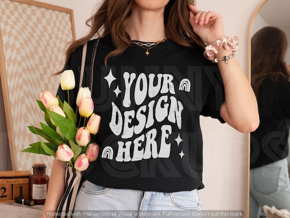 SPRING Black Tshirt Mockup OVERSIZED Black T-shirt Mockup, GILDAN 5000 Black, Black Shirt Model Mockup, Mockup, Trendy T-shirt Mockup