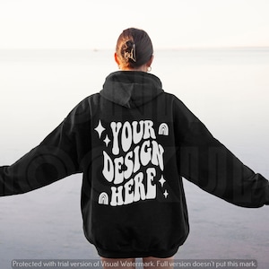 Black Hoodie Back Mockup | Gildan 18500 Hoodie Mockup | Oversized Hoodie Mockup, Black Hoodie ModelMockup, Hoodie Back Mockup, Trendy Mockup