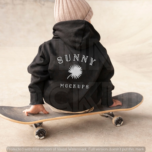 Kids Black Hoodie Back Mockup | Hoodie Model Mockup | Gildan 18500B Black Toddler Mockup, Child Model Mockup, Kids Model Mockup, Hoodie Back