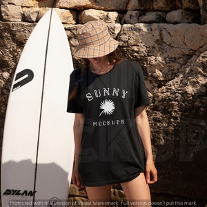 Oversized Black T-shirt Mockup, Bella Canvas 3001 Black Mockup, Model T-shirt Mockup, Oversized Bella Canvas Mockup, 3001 Black Mockup,