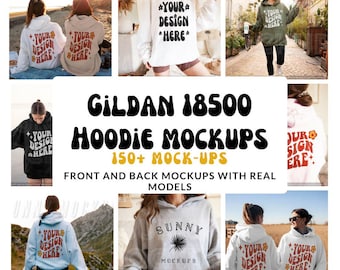 GILDAN 18500 Hoodie Mockup BUNDLE, G185 Mockup Bundle, Hoodie Mockup Bundle, Outdoor Mockup Bundle, Damen Hoodie, Gildan 18500 Bundle
