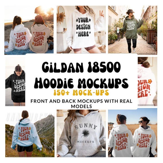 GILDAN 18500 Hoodie Mockup BUNDLE, G185 Mockup Bundle, Hoodie Mockup Bundle, Outdoor Mockup Bundle, Women's Hoodie, Gildan 18500 Bundle