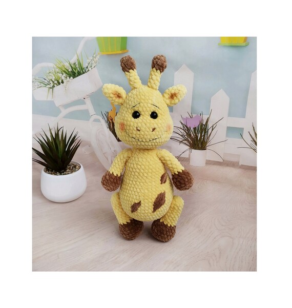 Stuffed toy Giraffe Baby shower gift Safari style velvet Etsy