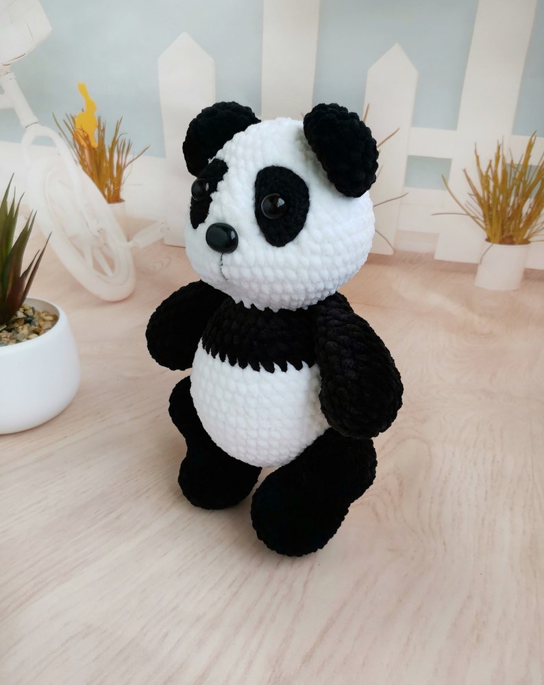 Crochet panda toy Plush toy Panda Baby panda toy Happy | Etsy