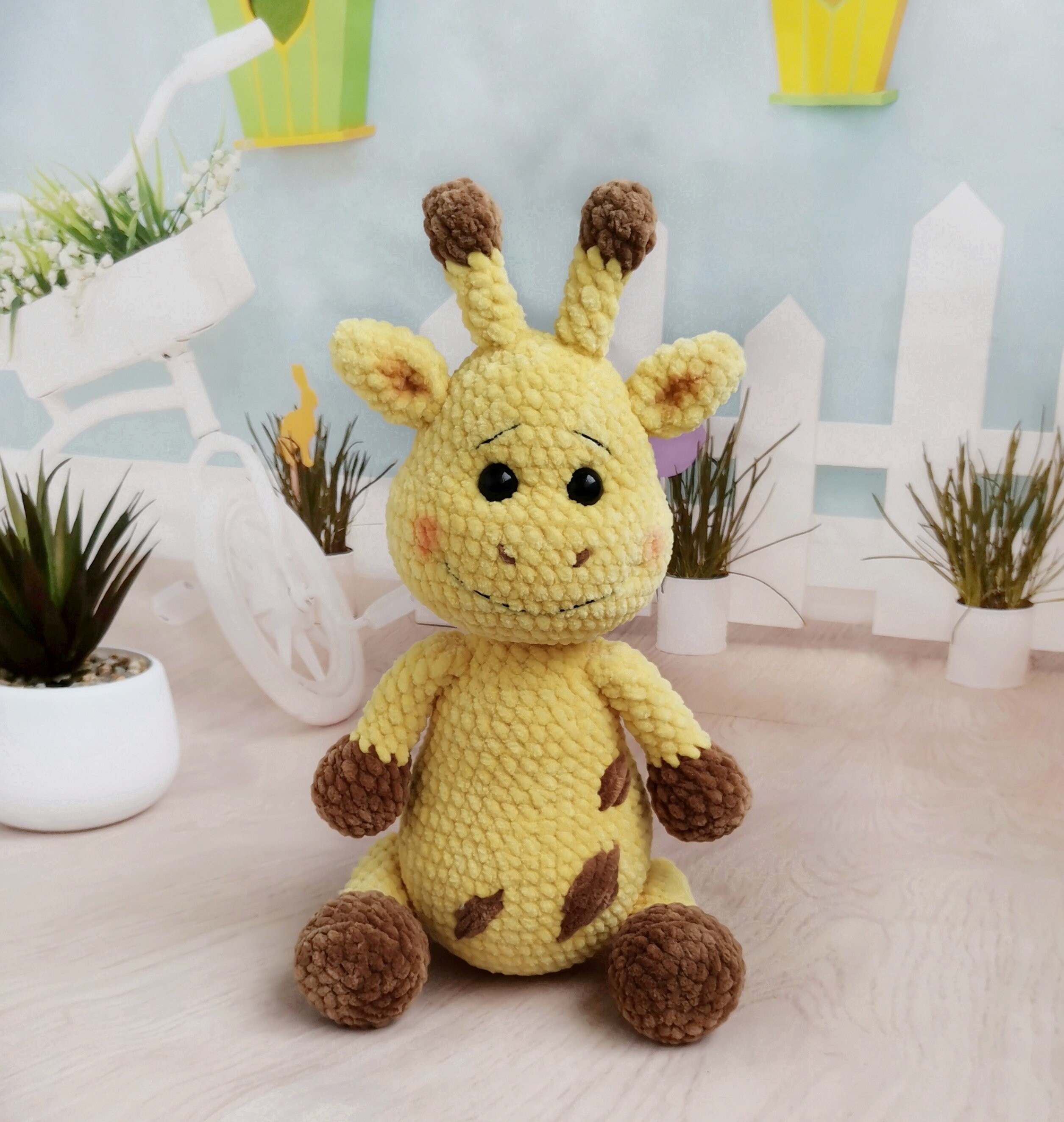 Stuffed toy Giraffe Baby shower gift Safari style velvet Etsy