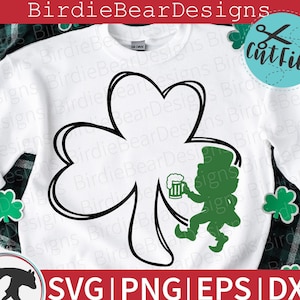 Leprechaun Svg, Clover Svg, St Patricks Day Svg, Leprechaun Silhouette Svg, Leprechaun Png, Shamrock Svg, Leprechaun Drinking, Lucky Svg Dxf