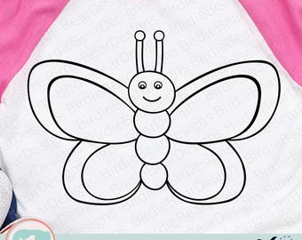 Butterfly Outline Svg, Animal Outline Svg, Coloring Page Svg, Butterfly Shirt Svg, Butterfly Cut File, Svg for Coloring Shirt, Butterfly Svg