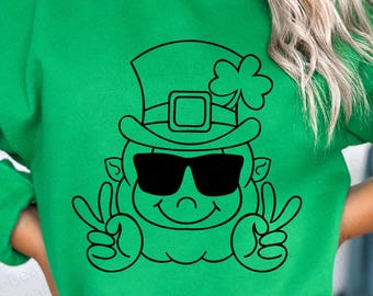 Leprechaun Svg, Kolorowanka na Dzień Świętego Patryka Svg, Clipart skrzata, Twarz skrzata Svg, Leprechaun, Dzień Świętego Patryka Svg, Leprechaun PNG, Dxf