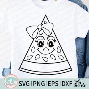 Watermelon SVG, Watermelon Slice Svg, Summer Coloring Svg, Cute Fruit Svg, Girls Shirt Design, Watermelon Cricut, Png, Dxf, Fruit Cut File