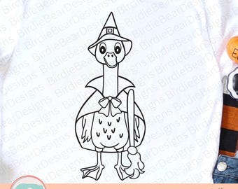 Halloween Goose Svg, Spooky Halloween Goose, Witch Goose, Spooky Goose Svg, Halloween Svg, Fall Svg, Goose Clipart Svg, Spooky Season Svg