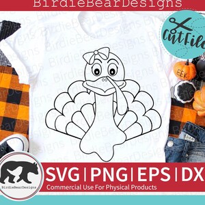 Turkey Outline SVG - Turkey Svg - Coloring Svg - Cute Turkey Svg - Thanksgiving Turkey Svg - Turkey Clipart - Thanksgiving Clipart Png Dxf