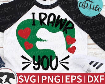 I Rawr You SVG - Valentine Dinosaur Svg - Funny Valentine Svg - Boys Valentine SVG - Trex Svg - Dinosaur Heart Svg - Valentines Png Svg Dxf