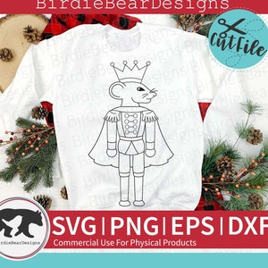 Nussknacker SVG, Nussknacker Clipart, Nussknacker geschnitten Datei, Nussknacker Umriss, Nussknacker Png, Weihnachten Nussknacker Färbung, Maus König