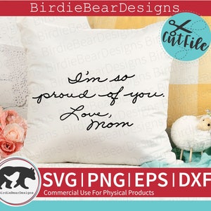 Ik ben zo trots op je Svg, trots op je Svg, Love Mom Svg, Gefeliciteerd Svg, Handschrift Svg, Trots Svg, Gefeliciteerd Kaart Svg, Png Dxf