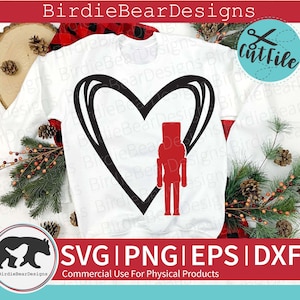Nutcracker Svg, Christmas Heart Svg, Nutcracker Clipart, Nutcracker PNG, Nutcracker Silhouette, Nutcracker Ballet Svg, Christmas Nutcracker