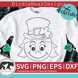Leprechaun SVG - Leprechaun Face Svg - St Patricks Day Coloring SVG - Leprechaun Clipart -Leprechaun Girl Svg - Kids St Patricks Day Svg Png