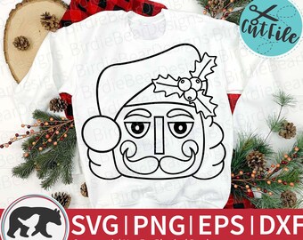 Nutcracker Svg, Nutcracker Clipart, Nutcracker Face Svg, Christmas Nutcracker Svg, Santa Hat Svg, Nutcracker Png, Nutcracker Coloring Svg