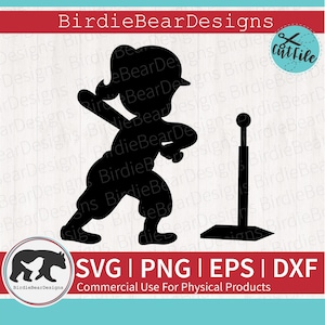 Tball SVG, Softball Player SVG, Tball Girl Svg, Softball Girl Svg, Softball Player Silhouette, Softball Svg Cricut, Png, Dxf, Softball Svg