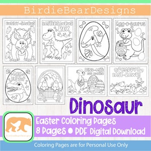 Dinosaur Coloring Page - Easter Coloring Pages - Easter Coloring - Dinosaur Coloring - Easter Coloring Book - Easter Coloring Sheets - PDF