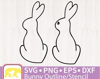 Download Bunny Outline Svg Etsy