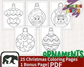 Christmas Coloring Pages - Ornament Coloring Page - Christmas Ornament Coloring Book - Ornament Coloring Sheet - Christmas Coloring Book PDF