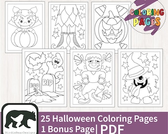 Halloween Coloring Pages - Halloween Coloring Book - Halloween Coloring Pages for Kids - Halloween Coloring Sheets - Halloween Coloring PDF