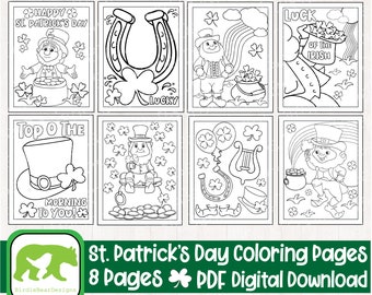 St Patricks Day Coloring Pages - St Patricks Day Coloring Book - St Patricks Day Coloring Pages for Kids - St Patricks Day Activity - PDF