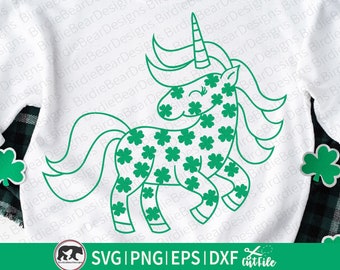 Unicorno SVG, Unicorno per il giorno di San Patrizio SVG, Trifoglio SVG, SVG per bambini per il giorno di San Patrizio, Fortunato SVG, Unicorno PNG, Unicorno fortunato, Quadrifoglio