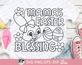 Easter Coloring Svg, Easter Coloring Shirt Svg, Easter Blessing Svg, Happy Easter Svg, Easter Coloring Page, Bunny Face Svg, Bunny Svg, Png