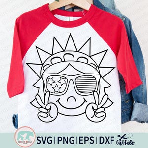 4 de julho para colorir Svg, Estátua da Liberdade Svg, Camiseta para colorir 4 de julho Svg, Lady Liberty Svg, Criança 4 de julho Svg, Página para colorir Svg