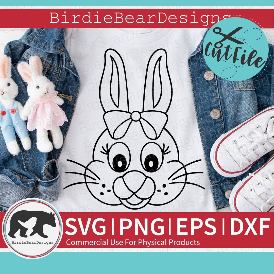 Bunny Face Svg, Easter Coloring Svg, Rabbit Face Svg, Girl Bunny Svg ...