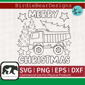 Dump Truck SVG - Christmas Coloring SVG - Christmas Truck SVG - Coloring Page Svg - Holiday Truck Svg - Dump Truck Coloring Svg - Xmas Svg