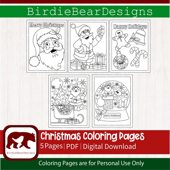 Christmas Coloring Pages - Santa Coloring Pages - Printable Coloring Pages for Kids - Christmas Coloring Book for Kids - Santa Coloring Book