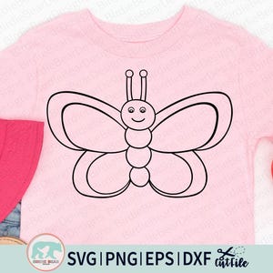 Butterfly Outline Svg, Animal Outline Svg, Coloring Page Svg, Butterfly Shirt Svg, Butterfly Cut File, Svg for Coloring Shirt, Butterfly Svg image 3