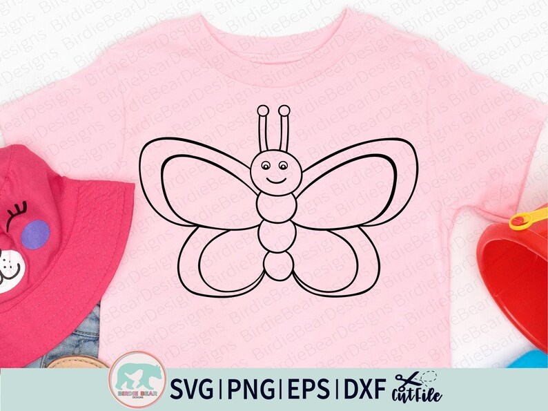 Butterfly Outline Svg, Animal Outline Svg, Coloring Page Svg, Butterfly Shirt Svg, Butterfly Cut File, Svg for Coloring Shirt, Butterfly Svg image 3