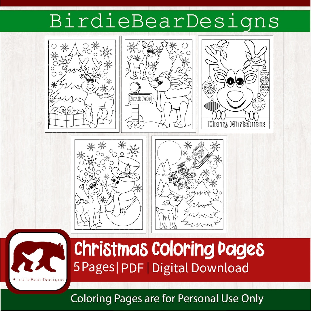 Christmas Coloring Pages  Christmas Coloring Book  Reindeer