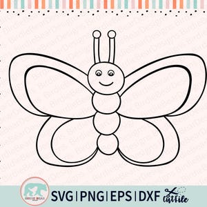 Butterfly Outline Svg, Animal Outline Svg, Coloring Page Svg, Butterfly Shirt Svg, Butterfly Cut File, Svg for Coloring Shirt, Butterfly Svg image 5