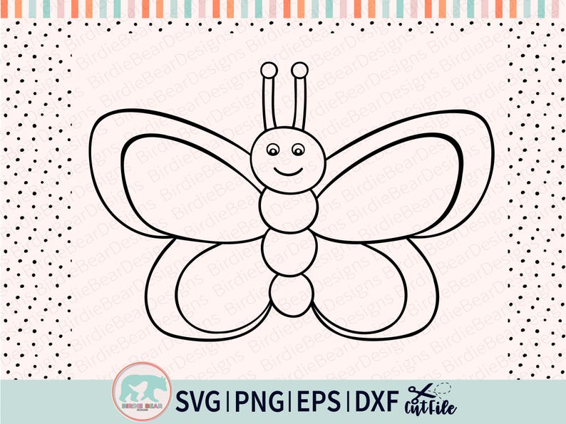 Butterfly Outline Svg, Animal Outline Svg, Coloring Page Svg, Butterfly Shirt Svg, Butterfly Cut File, Svg for Coloring Shirt, Butterfly Svg image 5