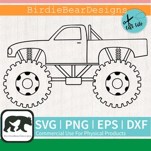 Monster Truck Färbung - Monster Truck Ausmalung - Monster Truck Schnitt - Monster Truck Clipart - Monster Truck SVG-Datei - Monster Truck Png Dxf
