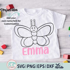 Butterfly Outline Svg, Animal Outline Svg, Coloring Page Svg, Butterfly Shirt Svg, Butterfly Cut File, Svg for Coloring Shirt, Butterfly Svg image 4