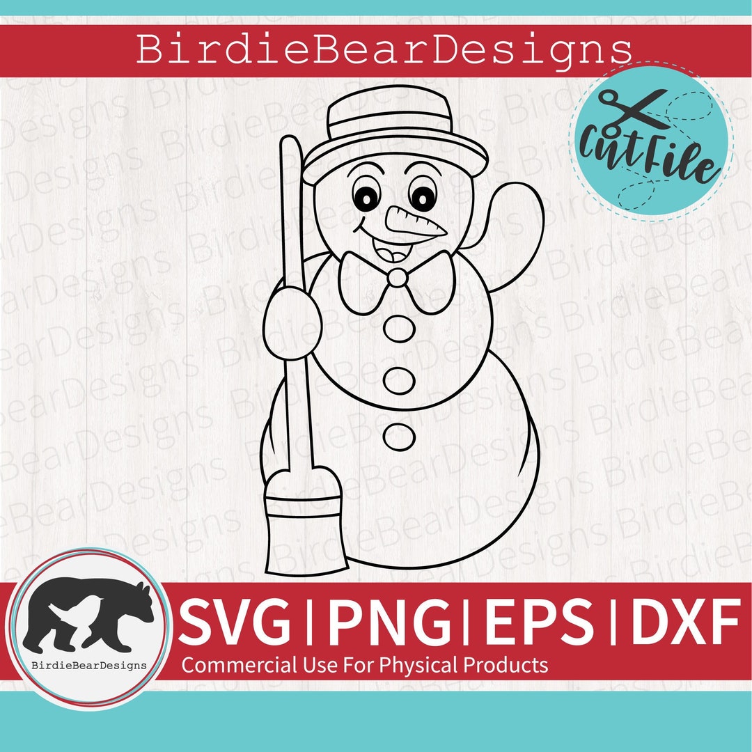 Snowman Outline SVG Snowman Svg Cute Snowman Svg - Etsy